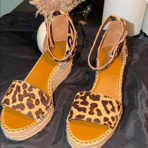 Franco Sarto Animal Print Espadrille Sandals